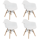 Ver imagem 1 de Kit 4 Cadeiras Charles Eames Eiffel com Braço Preta Branca Bege Outras Branco
