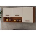 Ver imagem 1 de Armário Aéreo P/ Cozinha Essência C/ 3 Portas e 1 Nicho 120cm Freijo/white Laca - Genialflex