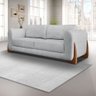 Sofá 2 Lugares 1,80m Linho Bouclé Cinza com Detalhes em Madeira - Jobim Lucadi Home - 7