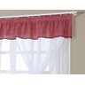 Cortina Para Cozinha Voal para Varão Simples 2 Metros Denver - Vermelho - 3