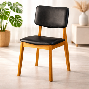 Cadeira Manuela - Mel com Courino Preto