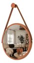 Ver imagem 1 de Espelho Redondo Adnet 40cm Suspenso Moderno Luxo - Cobre Alça Caramelo
