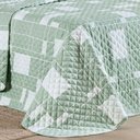 Ver imagem 3 de Kit Cobre Leito Colcha Belle Casal Padrão Estampado Dupla Face 400 Fios 3 Peças Quadriculado Verde