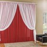 Cortina para Varão Simples Seda Amassada Voil Renascence 2 Metros - Vermelho - 3