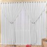 Cortina para Varão Simples Tecido Voil com Microfibra 3 Metros Lucia - Branco - 1