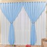 Cortina para Varão Simples Tecido Voil com Microfibra 2 Metros Lucia - Azul - 1