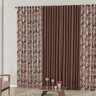Cortina para Varão Simples Tecido Algodão com Malha Estampado 2 Metros Helen Ganzarolli - Tabaco - 4