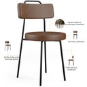 Ver imagem 4 de Kit 08 Cadeiras Decorativa Estofada Para Sala De Jantar Barcelona L02 Couríssimo Marrom - Lyam Decor