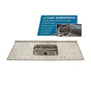 Ver imagem 3 de Pia de Cozinha Arabesco 150cm Cuba Inox 14cm Funda Completo:Arabesco