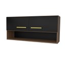 Ver imagem 6 de Armário Aéreo Cozinha Compacta 15mm Modulado - Nogal/preto