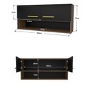 Ver imagem 7 de Armário Aéreo Cozinha Compacta 15mm Modulado - Nogal/preto