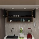 Ver imagem 3 de Armário Aéreo Cozinha Compacta 15mm Modulado - Nogal/preto