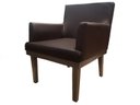 Ver imagem 2 de Kit 2 Poltronas Decorativa Vitória Couro Marrom Pés Madeira Ms Decor