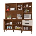 Ver imagem 2 de Armário de Cozinha Compacta 6 Portas e 3 Gavetas 182 Cm Megan Nogueira-off White - Pallazio