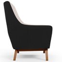 Ver imagem 6 de Poltrona Decorativa Base em Madeira Juliet D02 Corano Preto C-05 Linho Cru C-443 - Lyam Decor