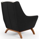Ver imagem 7 de Poltrona Decorativa Base em Madeira Juliet D02 Corano Preto C-05 Linho Cru C-443 - Lyam Decor