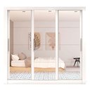 Ver imagem 4 de Guarda Roupa Casal Grande 3 Portas com Espelho Branco Glass