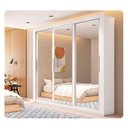Ver imagem 3 de Guarda Roupa Casal Grande 3 Portas com Espelho Branco Glass
