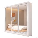 Ver imagem 1 de Guarda Roupa Casal Grande 3 Portas com Espelho Branco Glass
