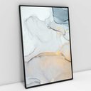 Ver imagem 1 de Quadro Decorativo em Canvas Abstrato Mármore Gold Blue TaColado Moldura Flutuante 4,5cm Preta 120 x 