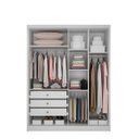 Ver imagem 3 de Guarda Roupa Solteiro 4 Portas 3 Gavetas Sevilha - Novo Horizonte: Branco