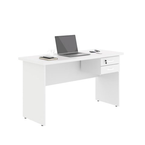 Mesa de Computador com Gaveteiro 1200 Polish Branco