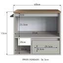 Ver imagem 3 de Gabinete para Banheiro 01 Porta 01 Gaveta 60cm Mel Arenas Proddy