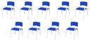 Ver imagem 2 de Kit 9 Cadeira Iso Infantil Creche, Escola Base Branco Azul