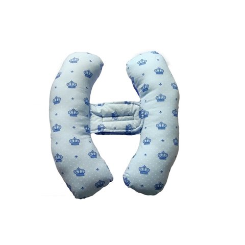 Apoio De Cabeça para Bebê Conforto 0-24 Meses Estampado - coroa azul