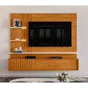 Ver imagem 4 de Home Bancada Suspensa Atena com 3 Portas Deslizantes Cinamomo Off White Madetec