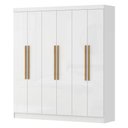 Ver imagem 3 de Guarda Roupa Casal 6 Portas 2 Gavetas Lyon Yescasa Branco/Neve