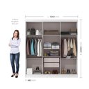 Ver imagem 4 de Guarda Roupa Casal 6 Portas 2 Gavetas Lyon Yescasa Branco/Neve