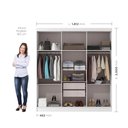Ver imagem 4 de Guarda Roupa Casal 6 Portas 2 Gavetas Lyon Yescasa