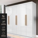Ver imagem 5 de Guarda Roupa Casal 6 Portas 2 Gavetas Lyon Yescasa Branco/Neve