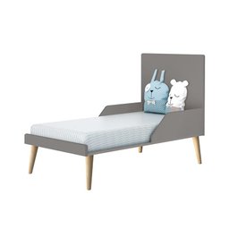 Jogo de Quarto Infantil Theo Cômoda 6 Gavetas e Berço Cinza Fosco com Pés Madeira Natural - Reller M - 5 Jogo de Quarto Infantil Theo Cômoda 6 Gavetas e Berço Cinza Fosco com Pés Madeira Natural - Reller M - 5