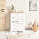 Ver imagem 3 de Sapateira Madeira 2 Portas Basculantes 10 Pares Rústico Branco Idimex