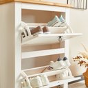 Ver imagem 5 de Sapateira Madeira 2 Portas Basculantes 10 Pares Rústico Branco Idimex