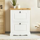 Ver imagem 1 de Sapateira Madeira 2 Portas Basculantes 10 Pares Rústico Branco Idimex