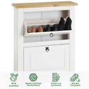 Ver imagem 2 de Sapateira Madeira 2 Portas Basculantes 10 Pares Rústico Branco Idimex