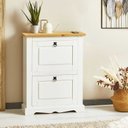 Ver mais imagens de Sapateira Madeira 2 Portas Basculantes 10 Pares Rústico Branco Idimex