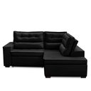 Ver imagem 3 de Sofá de Canto Retrátil e Reclinável com Molas LD 2,50x2,00m Viviane Suede Preto Madelina Decor