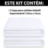 Kit 2 Capa Protetor Impermeável de Colchão de Bebê 100 Silencioso de Malha Premium 130x70cm - Bf Col - 5