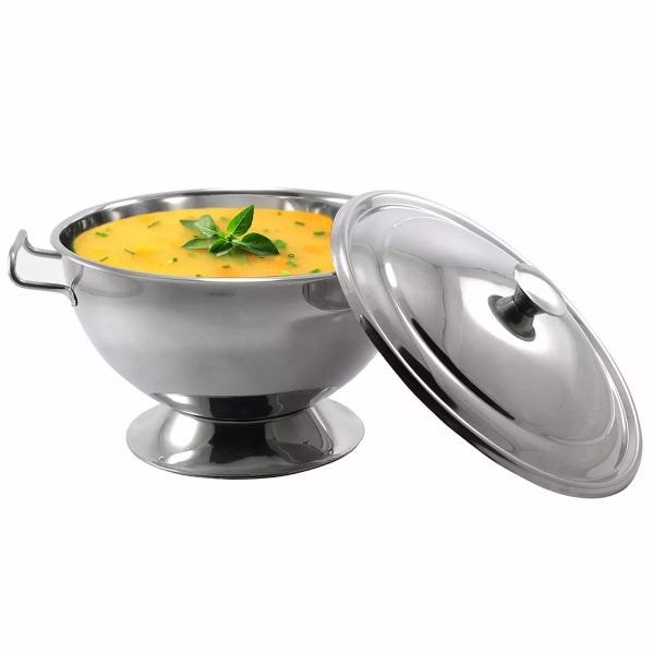 Panela Para Sopa Sopeira 2 Litros Aço Inox Com Tampa Alça | MadeiraMadeira