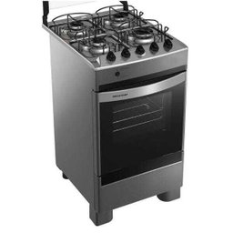 Fogão Brastemp 4 Bocas Cor Inox com Botões Removíveis e Vidro Panorâmico - Bfo4nar - 1