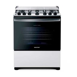 Fogão Brastemp 6 Bocas Branco com Botões Removíveis e Exclusivo Aro Protetor - Bfs6ncb - 1