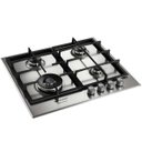 Ver imagem 2 de Cooktop 4 Bocas Brastemp Gourmand Inox com Duplachama e Trempe com Ferro Fundido - Bdk60Dr