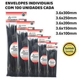 Abraçadeira de Nylon Kit 500 Enforca Gato Braçadeira Cintas Plásticas 3.6mm X 100-150-200-250-300 Mm - 2