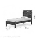 Ver imagem 3 de Cama Solteiro Colônia Cinamomo e Off com Colchão