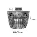 Ver imagem 2 de Lustre Cristal Pendente Kyoto Quadrado 60x60x20cm para 12 Lâmpadas G9