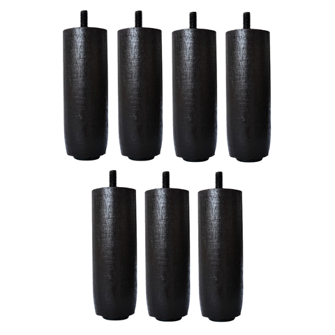 Kit 7 Pés 12cm C/ Feltro Tdc Preto Cama Box ou Baú Casal Mad